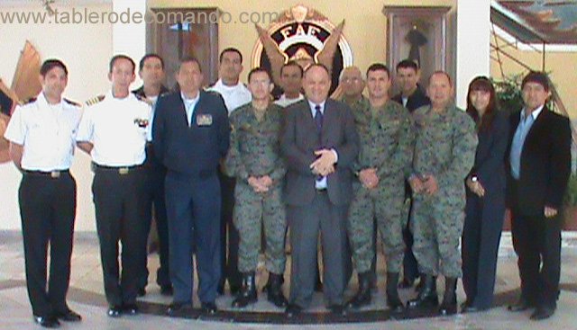 El Prof. Mario Vogel con miembros de las FFAA del Ecuador